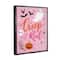 Stupell Industries Creep It Real Pink Halloween Phrase Framed Floater Canvas Wall Art